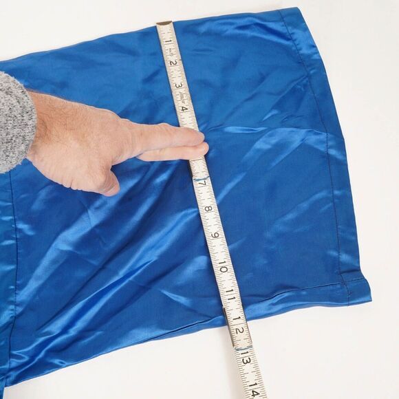 Vintage Golden Dragon Royal Blue Hand Embroidered Silk Robe with Belt Size M - Picture 15 of 15